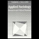 Applied Sociology  Research and Critical Thinking