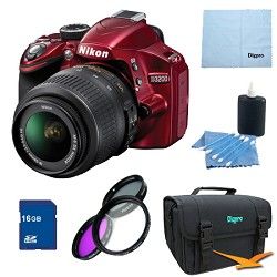 Nikon 16 GB Bundle D3200 DX format Digital SLR Kit w/ 18 55mm DX VR Zoom Lens (R