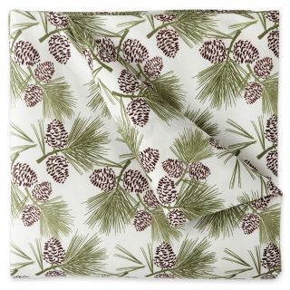 Micro Flannel Printed Sheet Set, Pinecone Natural