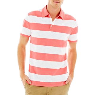 Rugby Striped Jersey Polo Shirt, Cove Coral, Mens