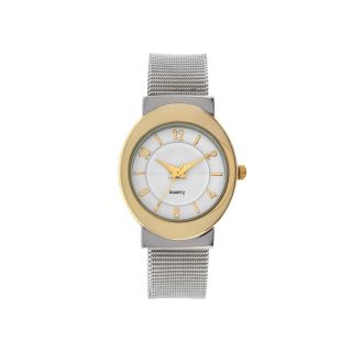 Womens Oval Case Bangle Bracelet Watch, Gtone/sil