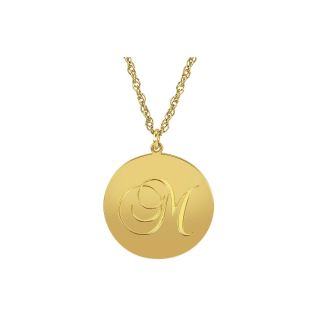 Initial Pendant 14K Gold Over Sterling Silver, Yellow, Womens