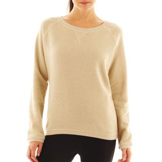 Xersion Metallic Sweatshirt, Oatmeal, Womens