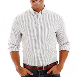 CLAIBORNE Slim Fit Button Down Shirt, Purewh/violet, Mens
