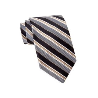 Stafford Striped Tie, Black, Mens