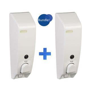 Set of 2 Classic White Liquid Soap Dispensers