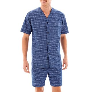 Stafford Premium Oxford Pajama Set, Blue/Pink, Mens