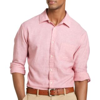 Van Heusen Button Front Shirt, Pink, Mens