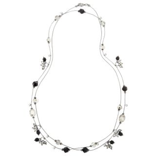 Hematite Jet Bead Illusion Necklace, Black