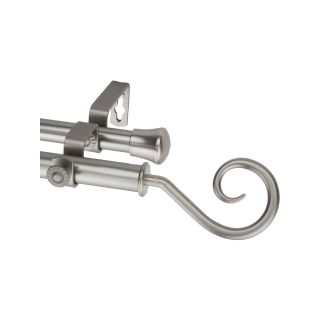 ROD DESYNE Double Curtain Rod with Curl Finials, Satin Nickel
