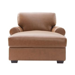 Leather Possibilities Roll Arm Chaise, Sahara