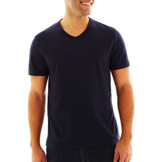 CLAIBORNE Fine Stripe Tee, Athens Navy Cbo, Mens