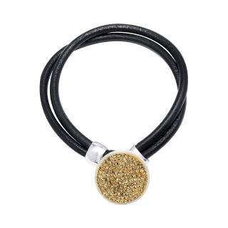 Bridge Jewelry Round Yellow Crystal Cord Bracelet