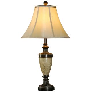 Crackle Glass Table Lamp, Bronze