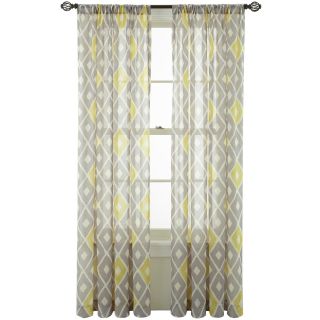 MARTHA STEWART MarthaWindow Paintwork Rod Pocket Sheer Panel, Gray