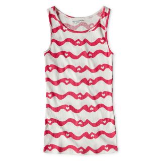 ARIZONA Heart Ribbed Tank Top   Girls 6 16 and Plus, Ext Rose Heart, Girls