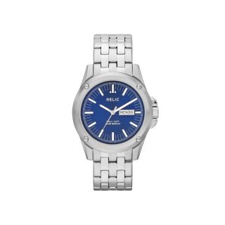RELIC Grant Mens Stainless Steel Blue Dial Watch