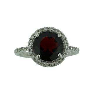 Garnet & Lab Created White Sapphire Ring, Red, Womens