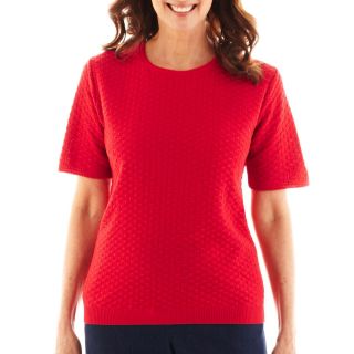 Alfred Dunner Secret Garden Solid Stitch Sweater, Red, Womens