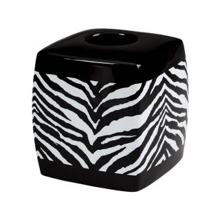 Creative Bath Zebra Tissue Holder, Black/White