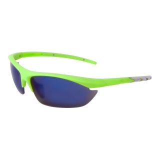 Polarized Rimless Sport Wrap Sunglasses, Green, Womens