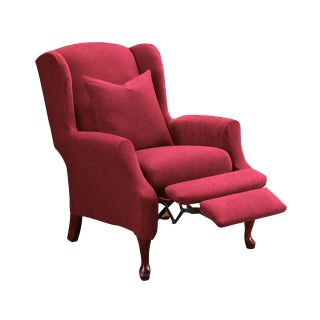 Sure Fit Stretch Piqué 2 pc. Wing Recliner Slipcover, Garnet (Red)