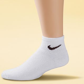 Nike 6 pk. Mens Quarter Socks, White