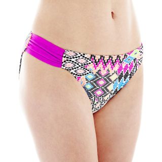 ARIZONA Side Shirred Print Hipster Swim Bottoms, Womens