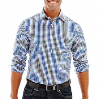 CLAIBORNE Slim Fit Button Front Shirt, Blue, Mens