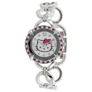Hello Kitty Open Link Bracelet Watch, Silver, Womens