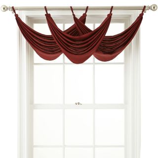 ROYAL VELVET Ally Tab Top Waterfall Valance, Red
