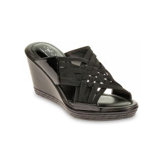 Soft Style by Hush Puppies Wava Wedge Sandals, Black, Womens