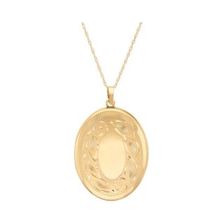 Oval Locket Pendant 14K Gold Over Sterling Silver, Womens