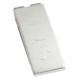 Personalized Stainless Steel Money Clip, Silver, Mens