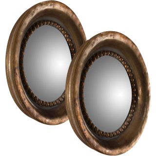 Tropea Set of 2 Round Decorative Mirrors, Oxidized Copper