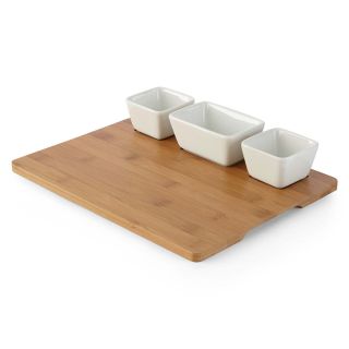 JCP Home Collection  Home Whiteware Bowls on Bamboo Tray