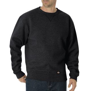 Dickies Heavyweight Fleece Crewneck Sweatshirt Big and Tall, Black, Mens