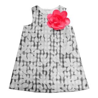 Marmellata Floral Gingham Burnout Organza Dress   Girls 12m 6y, Black/White,
