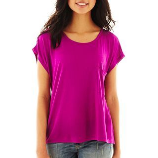 Lattice Back Tee, Berry, Womens