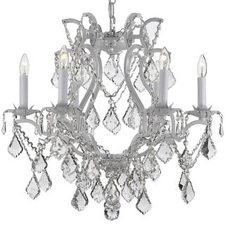 Gallery Versailles 6 Light Wrought Iron and Crystal Chandelier