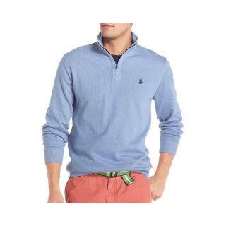 Izod French Rib Quarter Zip Sweater, Blue, Mens