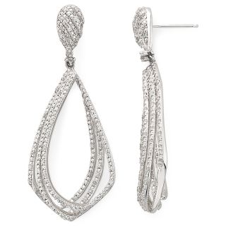 Diamond Addiction 1/10 CT. T.W. Sterling Silver/Brass Diamond Drop Earrings,