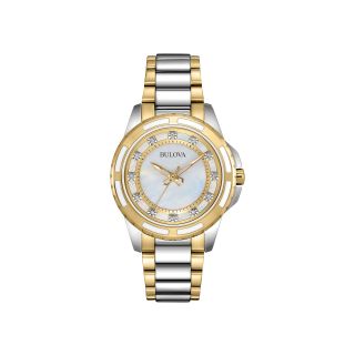 Bulova Womens Mother of Pearl Dial Diamond Accent Watch
