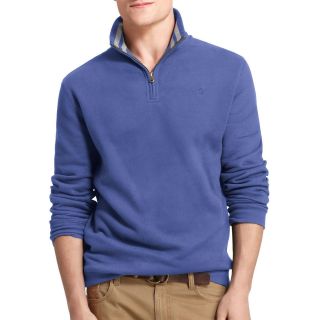 Izod Quarter Zip Fleece Pullover, Blue, Mens