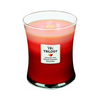 Woodwick Medium Trilogy Exotic Spices Candle, Red