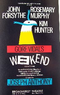 Gore Vidals Weekend (Original Broadway Theatre Window Card)