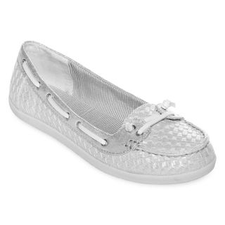 ARIZONA Harbor Boat Shoes, Silver, Womens