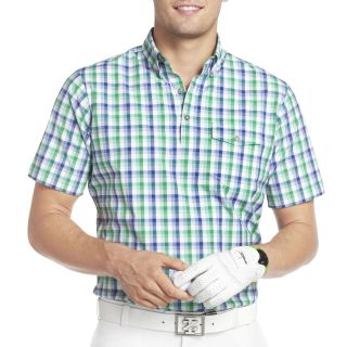 Izod Golf Plaid Popover Top, Green