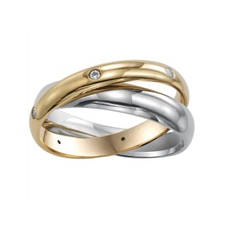 Womens 3mm Two Tone Stainless Steel Rolling Ring, Two Tone