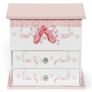 Mele & Co. Girls Musical Ballerina Jewelry Box, White/Pink